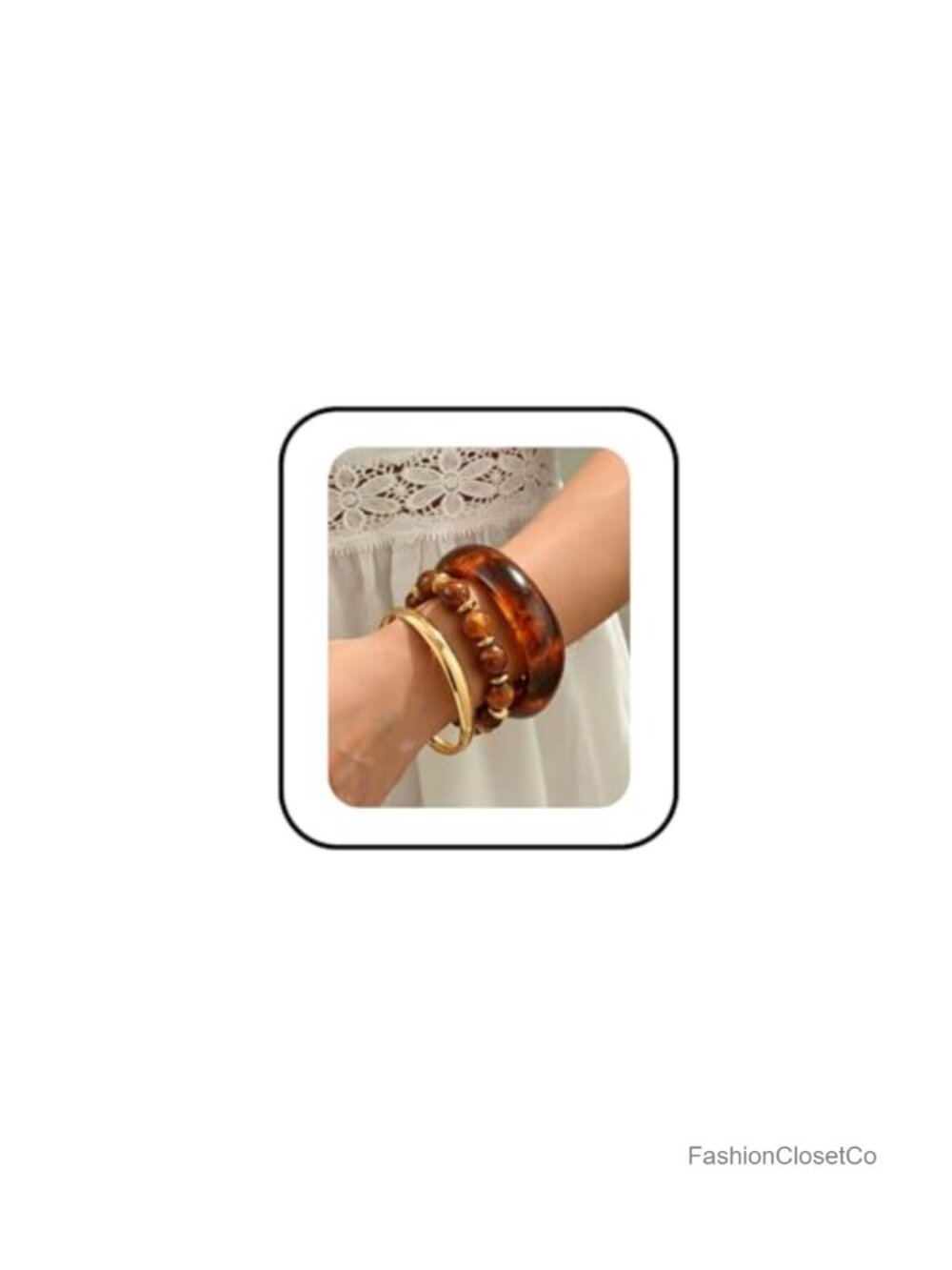 Chunky Gold Bangle Bracelets for Women Resin Layered Set Boho Beach Jewelry